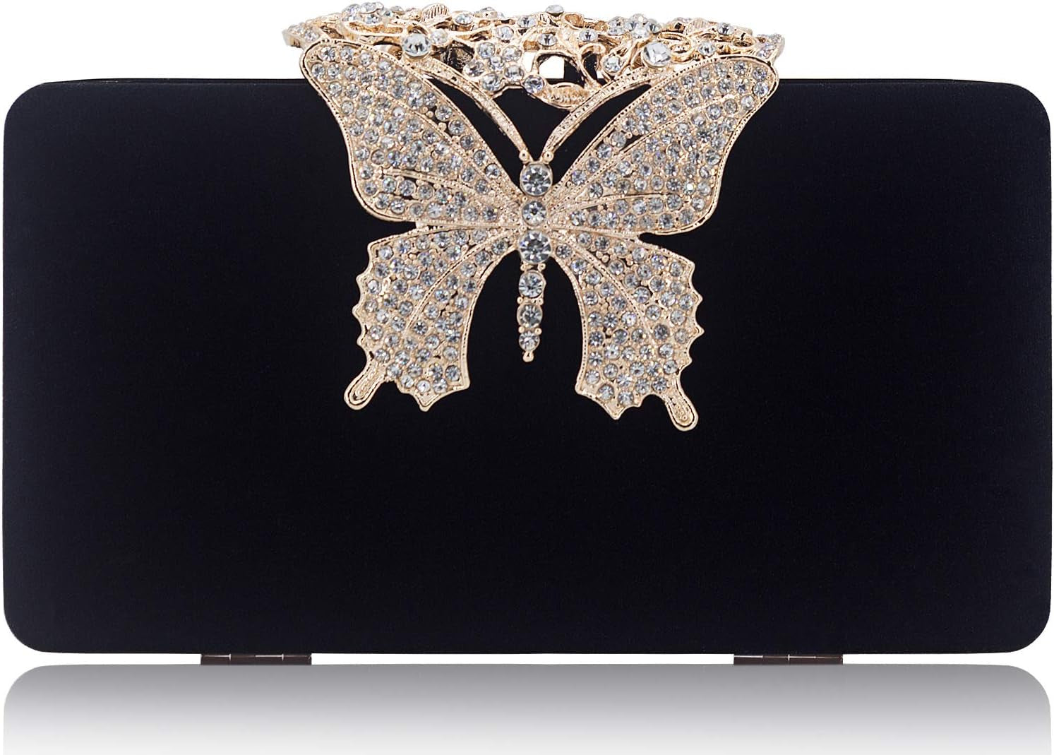 Rhinestone Evening Clutch – Crystal Butterfly Clasp Handbag for Women | Elegant Party & Formal Purse