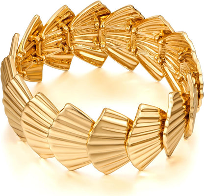 Chunky Gold Chain Bangle Bracelet – Fashion Hinge Cuff for Women | Bold, Elegant & Easy to Wear